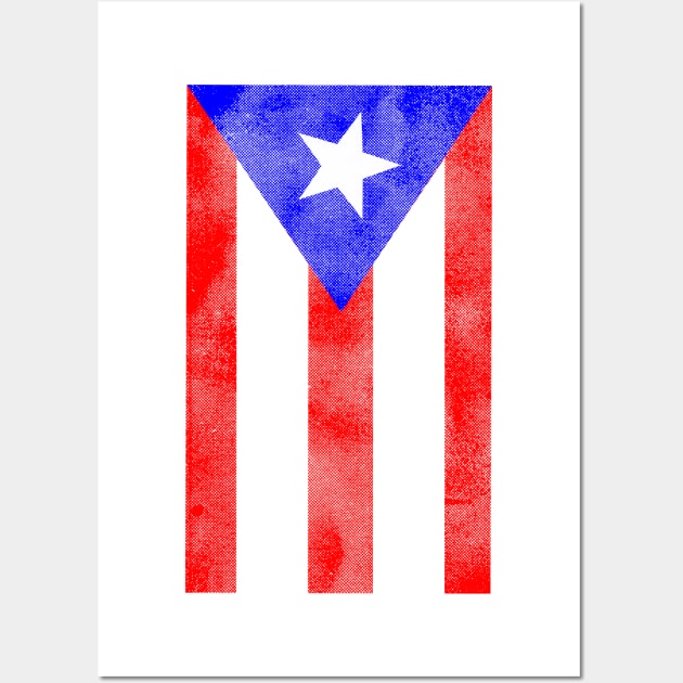 Puerto Rican Flag Distressed T-Shirt Wall Art by lucidghost